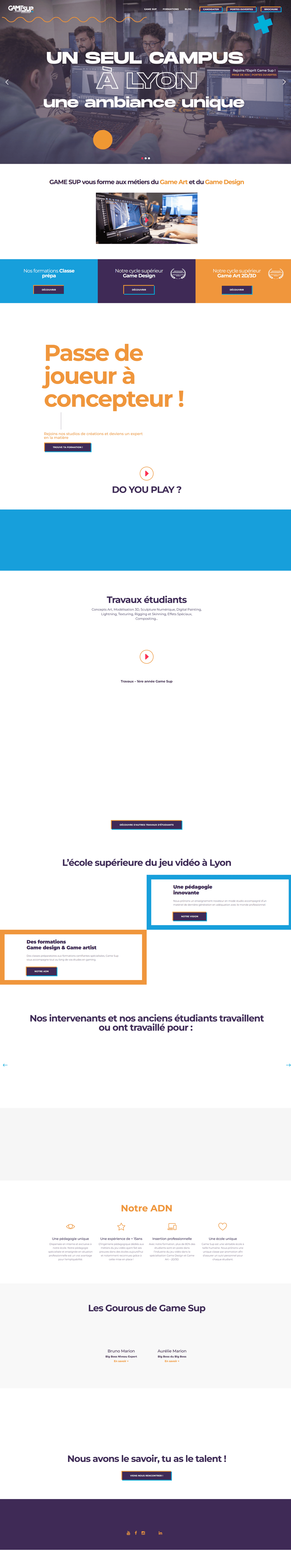 Game Sup - Leader des Formations en Jeu Vidéo à Lyon